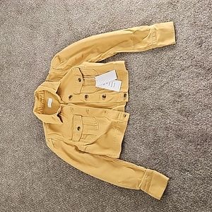 Boyish Jeans The Landon Puff Sleeve Cropped Denim Jacket in Gold Rush Size Small